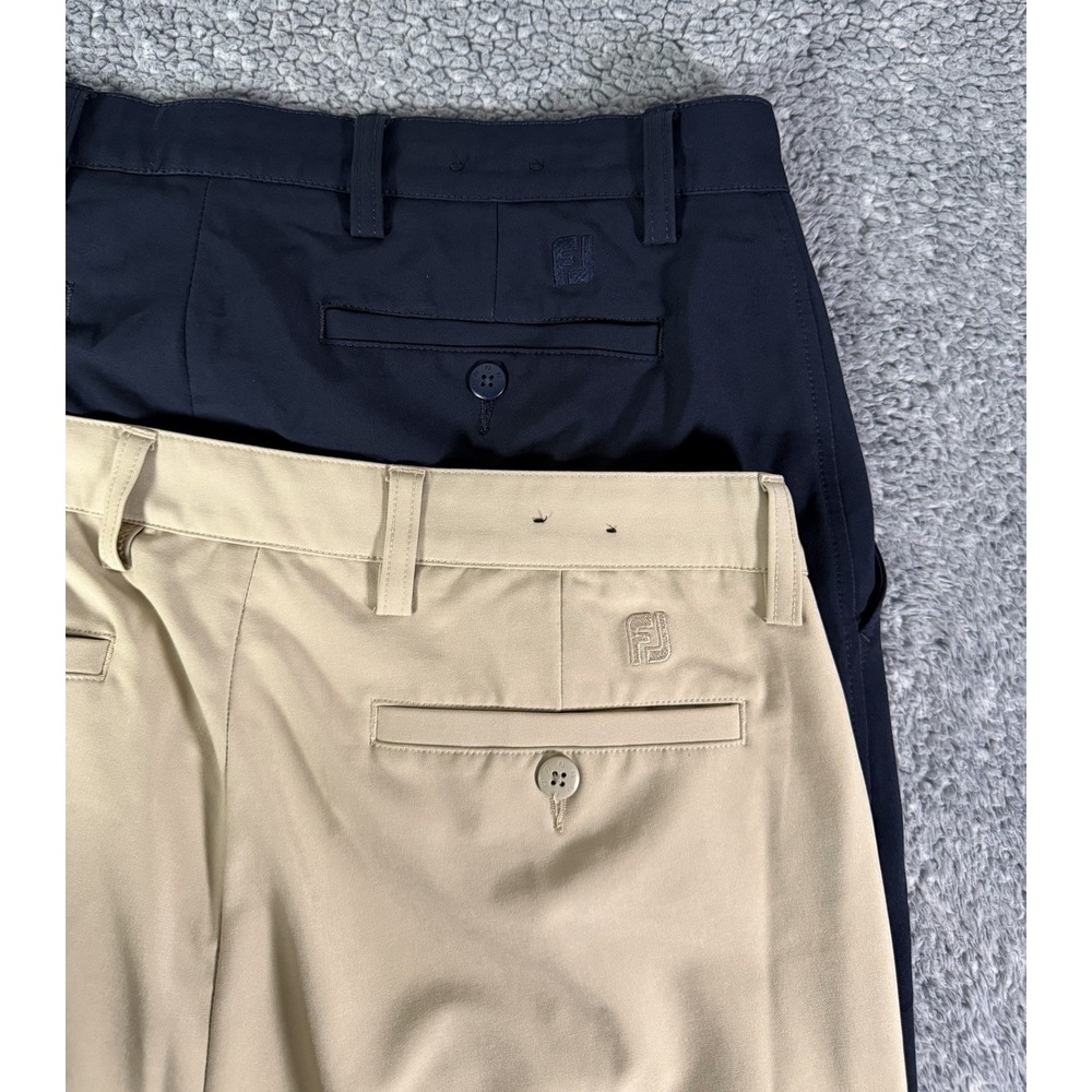 Footjoy FJ Pants 34X30 Navy Blue Khaki Stretch Performance Golf Chino Mens LOT 2